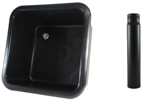 Labstream sink 400x400x250mm "Kappa Plus", black