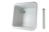 Labstream sink 400x400x250mm "Kappa Plus", RAL 7035