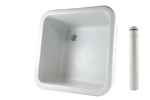 Labstream sink 400x400x250mm "Kappa Plus", RAL 7035