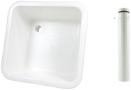 Labstream sink 400x400x250mm "Kappa Plus", white