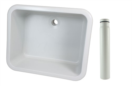 Labstream sink 500x400x250mm "Kappa Plus",  RAL 7035