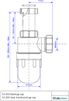 Labstream PP bottle trap 1,5"x40mm-2