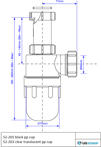 Labstream PP Bechersiphon 1,5"x40mm-2
