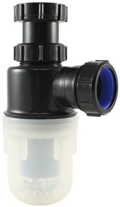 Labstream PP bekersifon 1,5"x40mm, doorzichtige beker