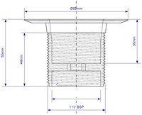 Labstream PP waste fitting 1,5" ø 85 x 55mm-2