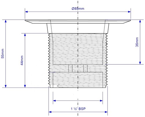 Labstream PP waste fitting 1,5" ø 85 x 55mm-2